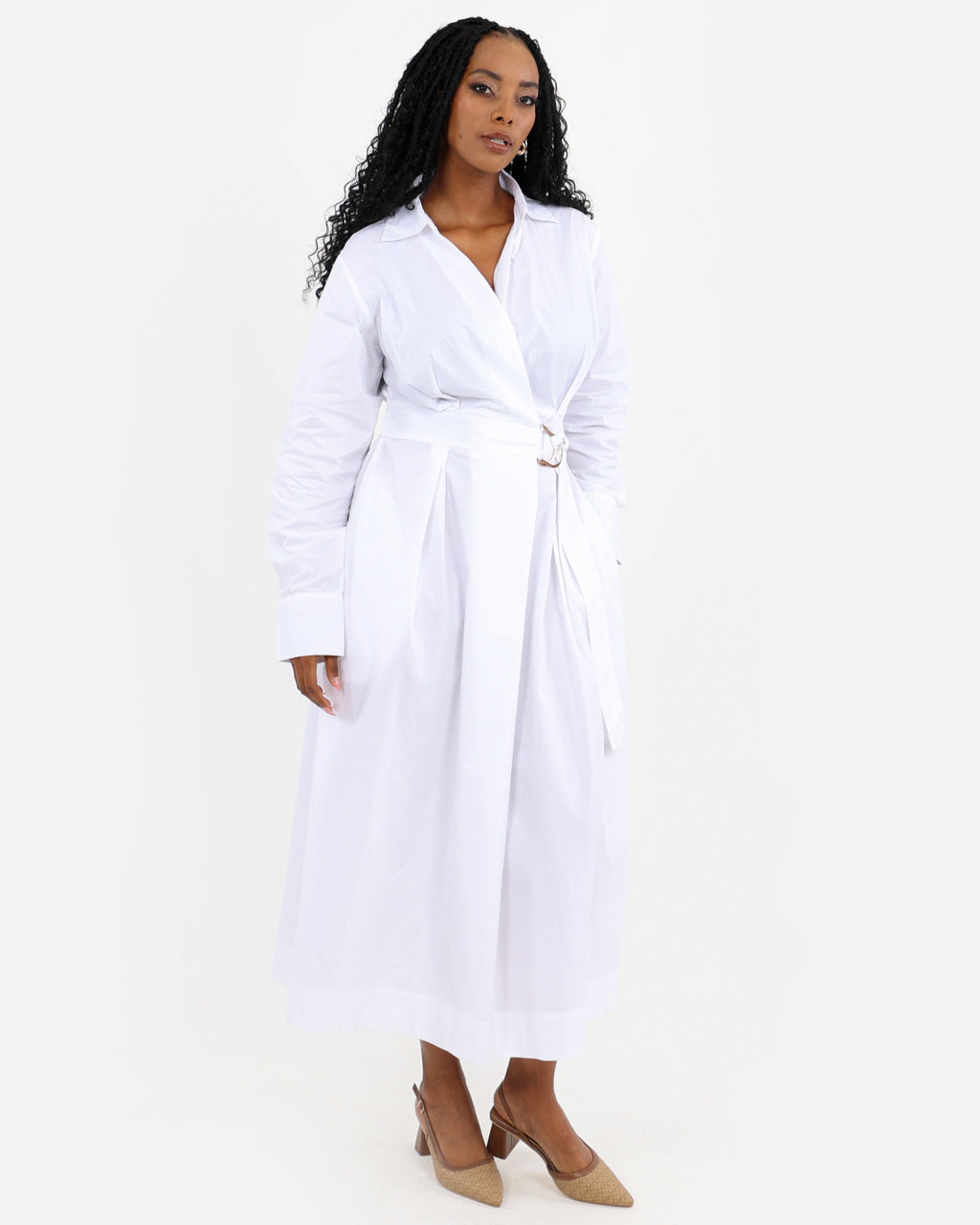 Whispered Soft Cotton Faux Wrap Dress