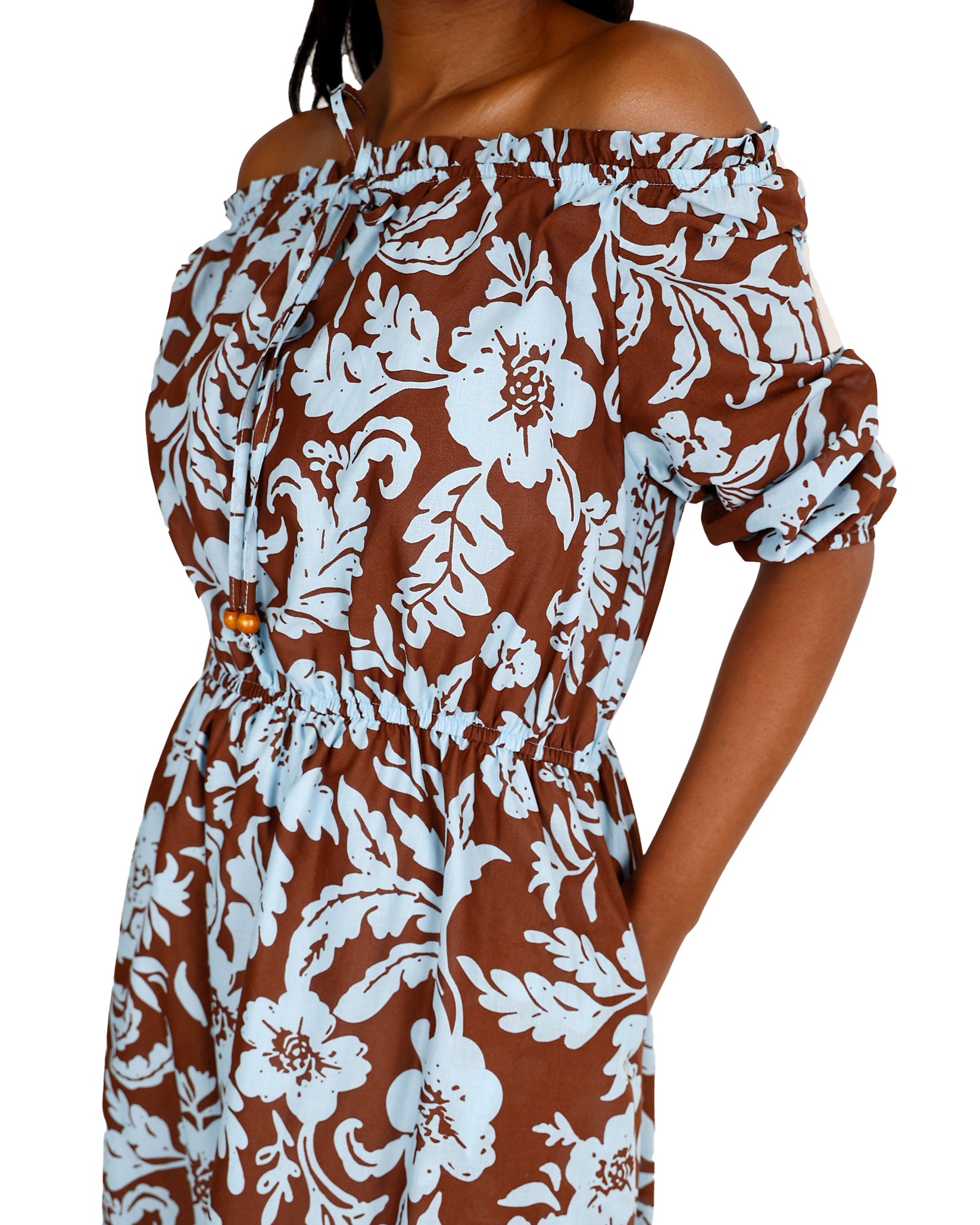 Mirelle Floral Off-Shoulder Cotton Dress
