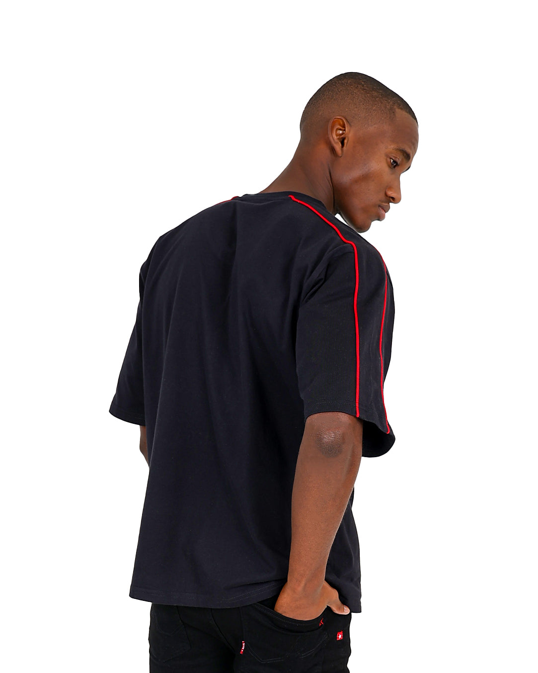 Funk Short Sleeve Black Appliqued T-Shirt