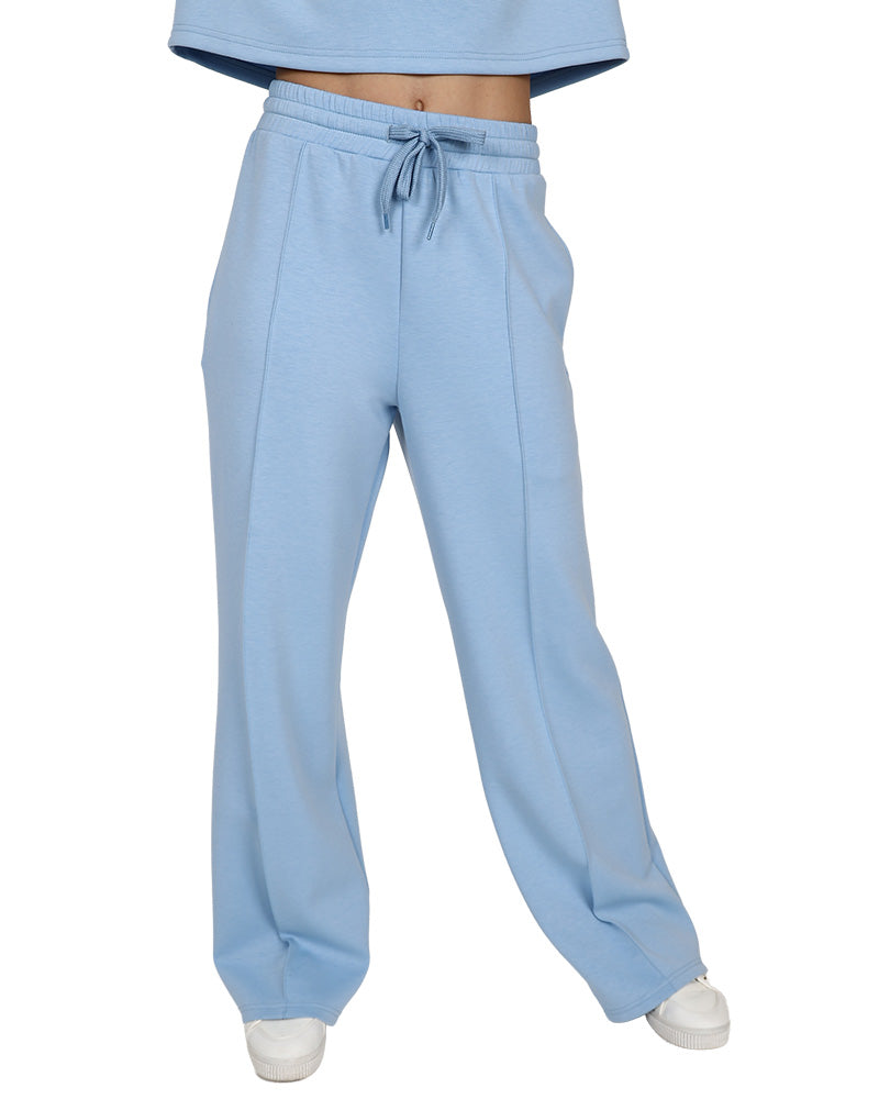 Light Blue Scuba Pintuck Pants