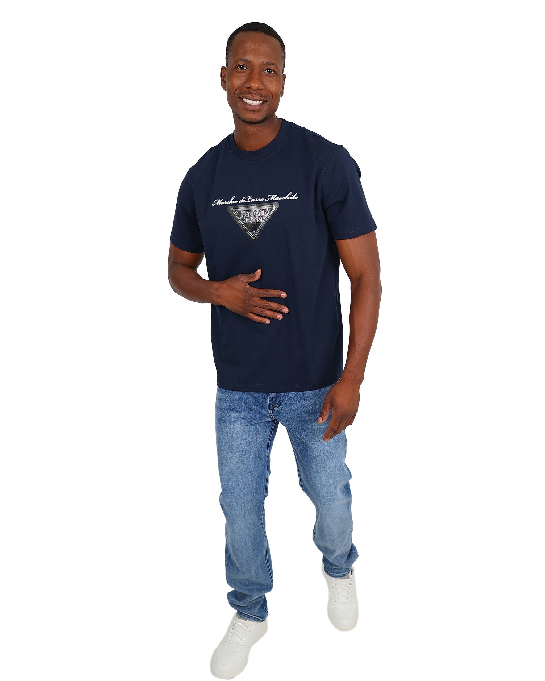 Ferrani Short Sleeve Navy Marchio Di Lusso T-Shirt