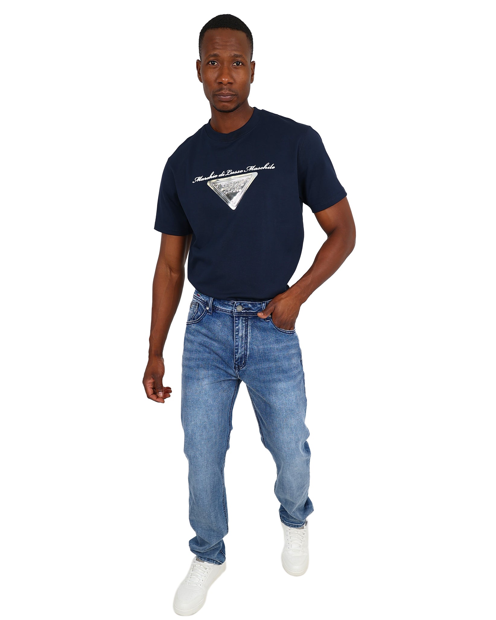 Ferrani 5 Pocket Slim Fit Stretch Medium Indigo Jean