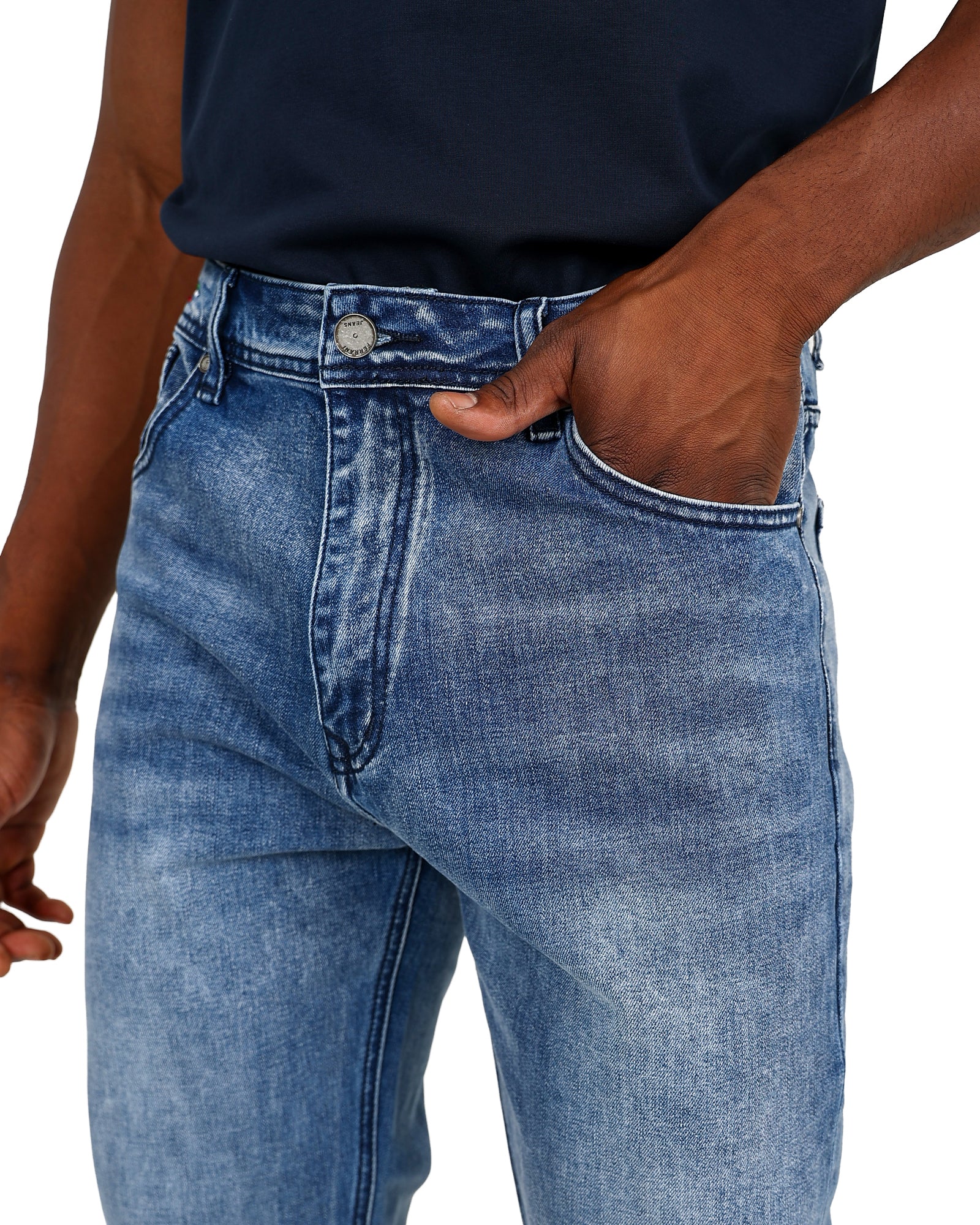 Ferrani 5 Pocket Slim Fit Stretch Medium Indigo Jean