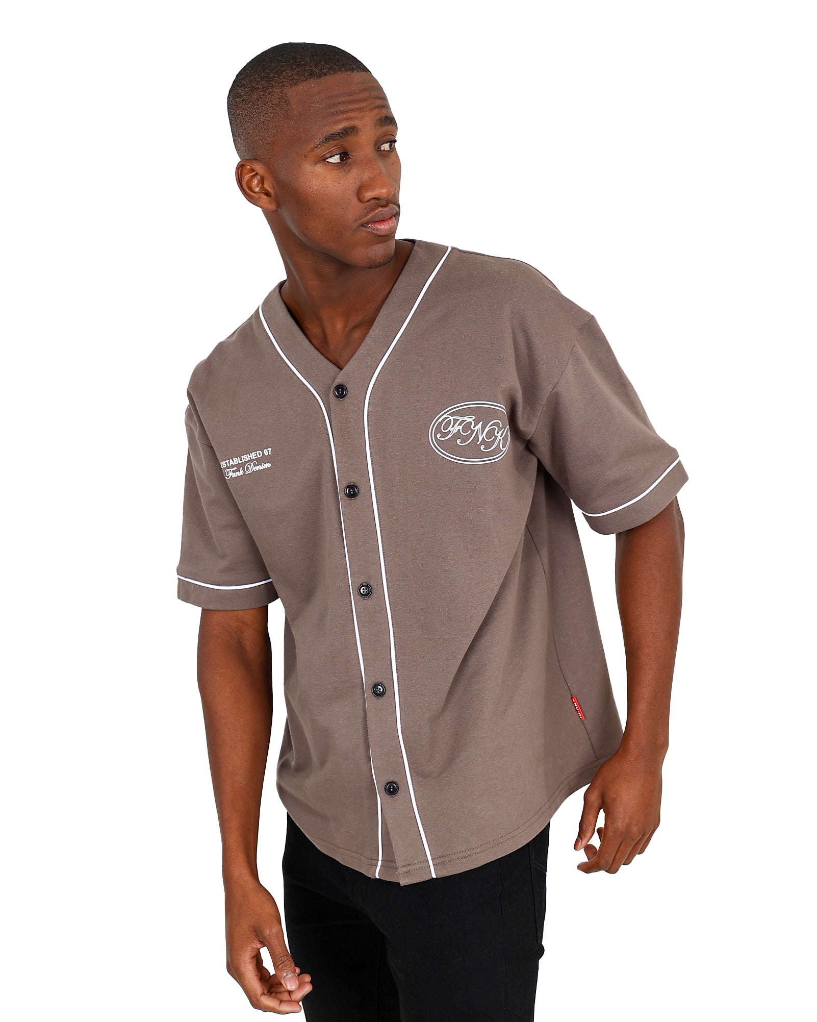 Funk Piped Grey Baseball Style T-Shirt