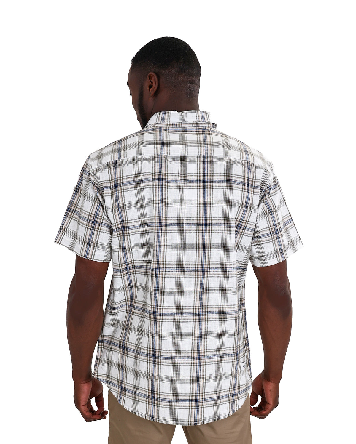 Short Sleeve Natural Cotton Slub Check Shirt