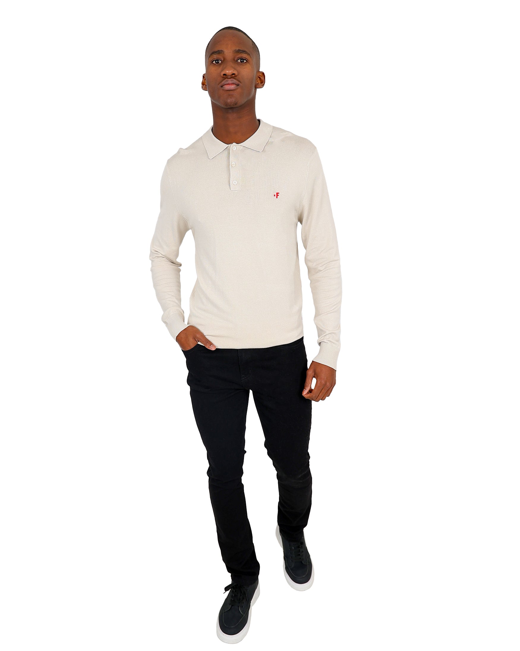 Funk Long Sleeve stone Knitted Golfer