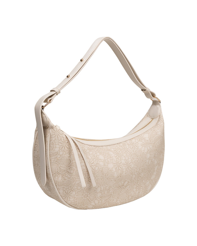 Natural Floral Embossed Shoulder Bag
