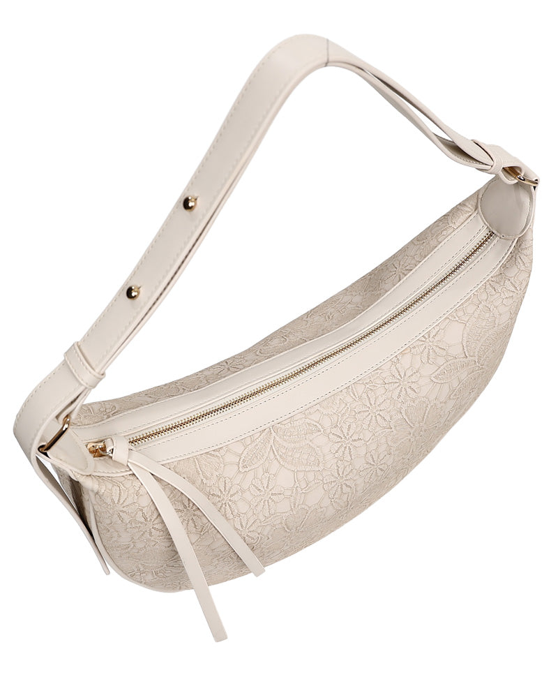 Natural Floral Embossed Shoulder Bag