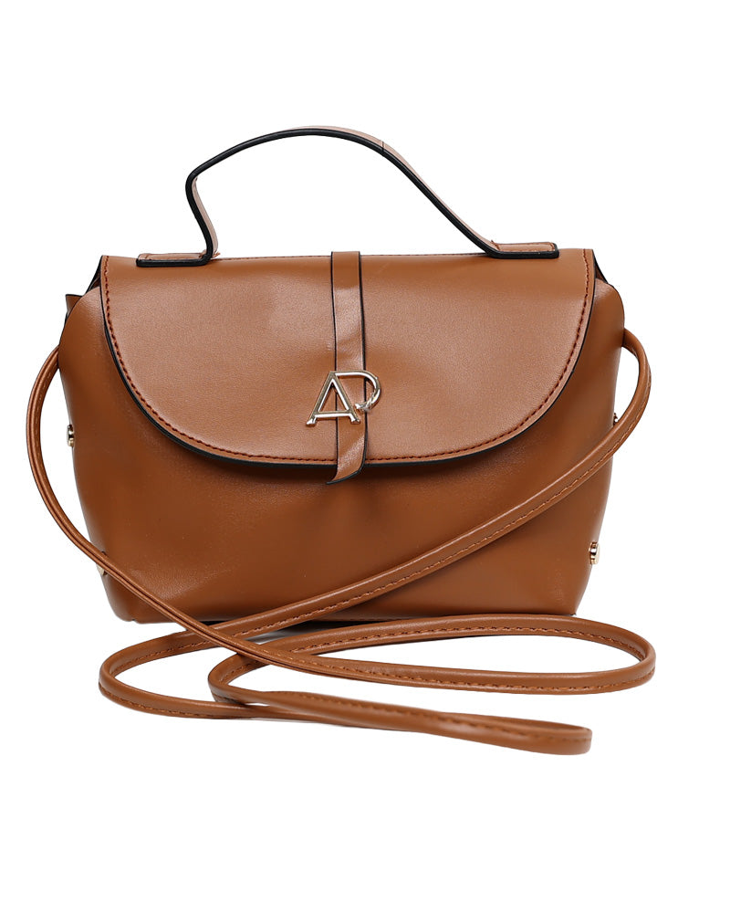 Tan Melissa Mini Trapeze Crossbody Bag