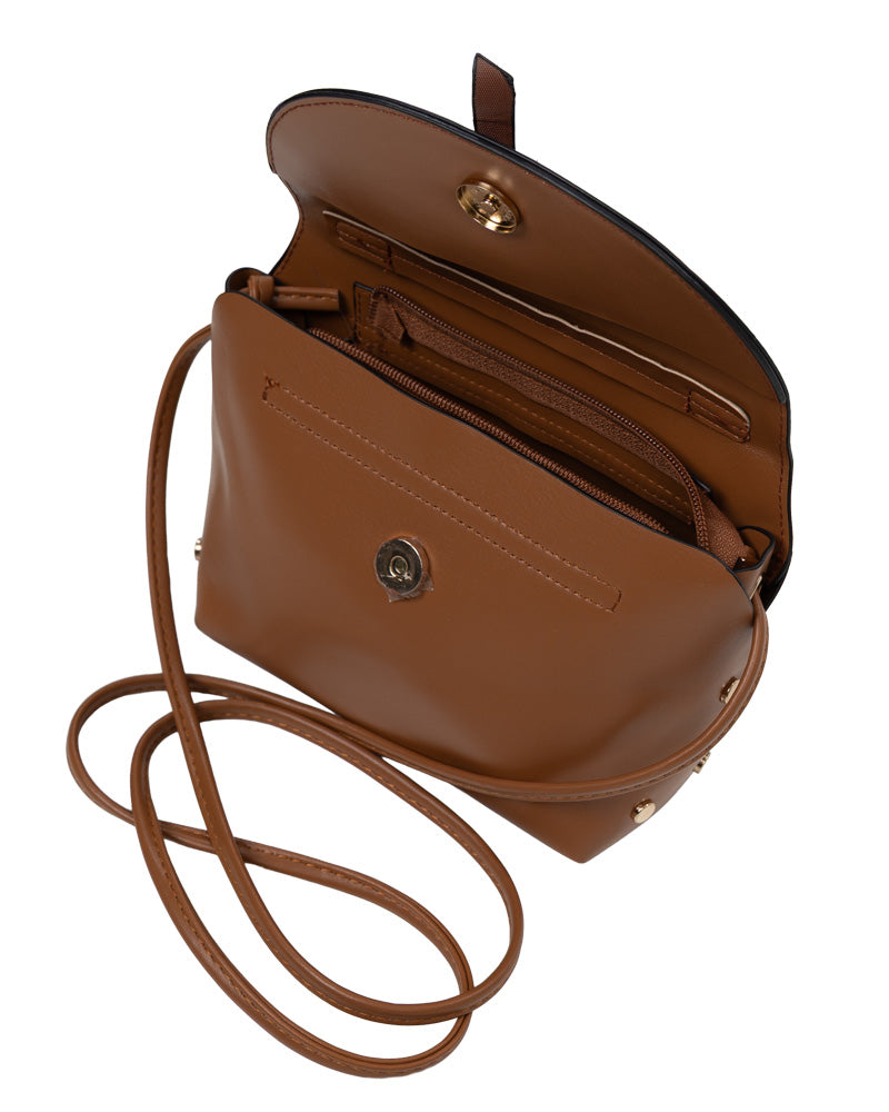 Tan Melissa Mini Trapeze Crossbody Bag