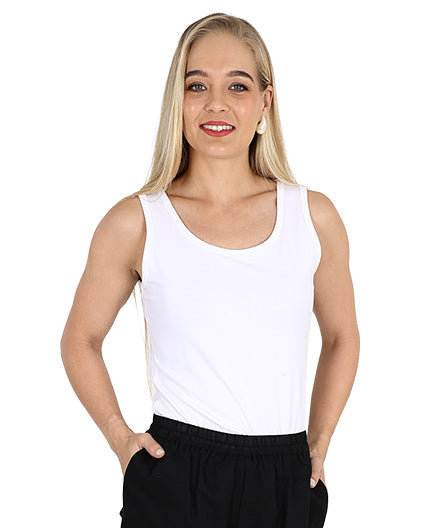 Sleeveless White Tank Top