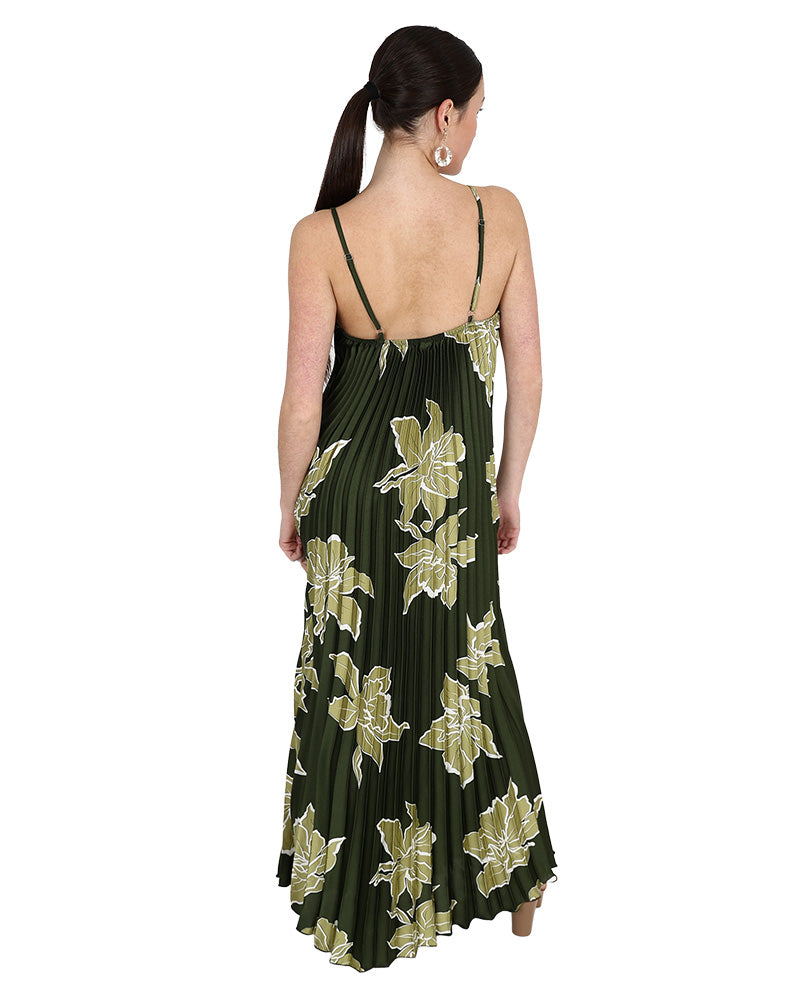 Strappy Pleated Maxi Dress