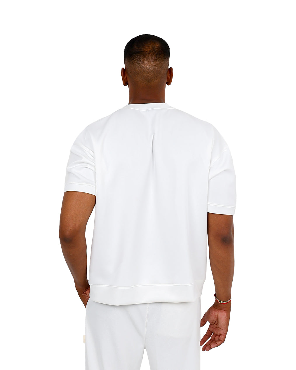 Cream Elasticated Waist Cream Scuba Pants