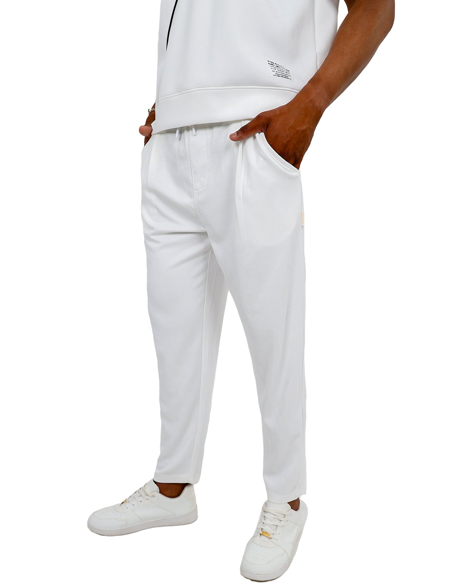 Cream Elasticated Waist Cream Scuba Pants