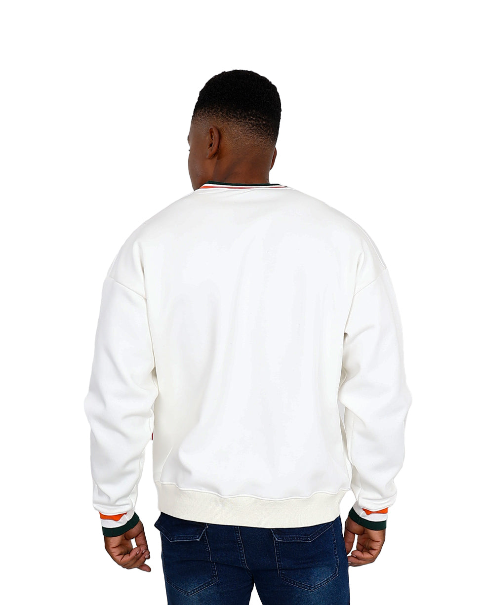 Funk Cream Ringer Colour Inset Sweatshirt