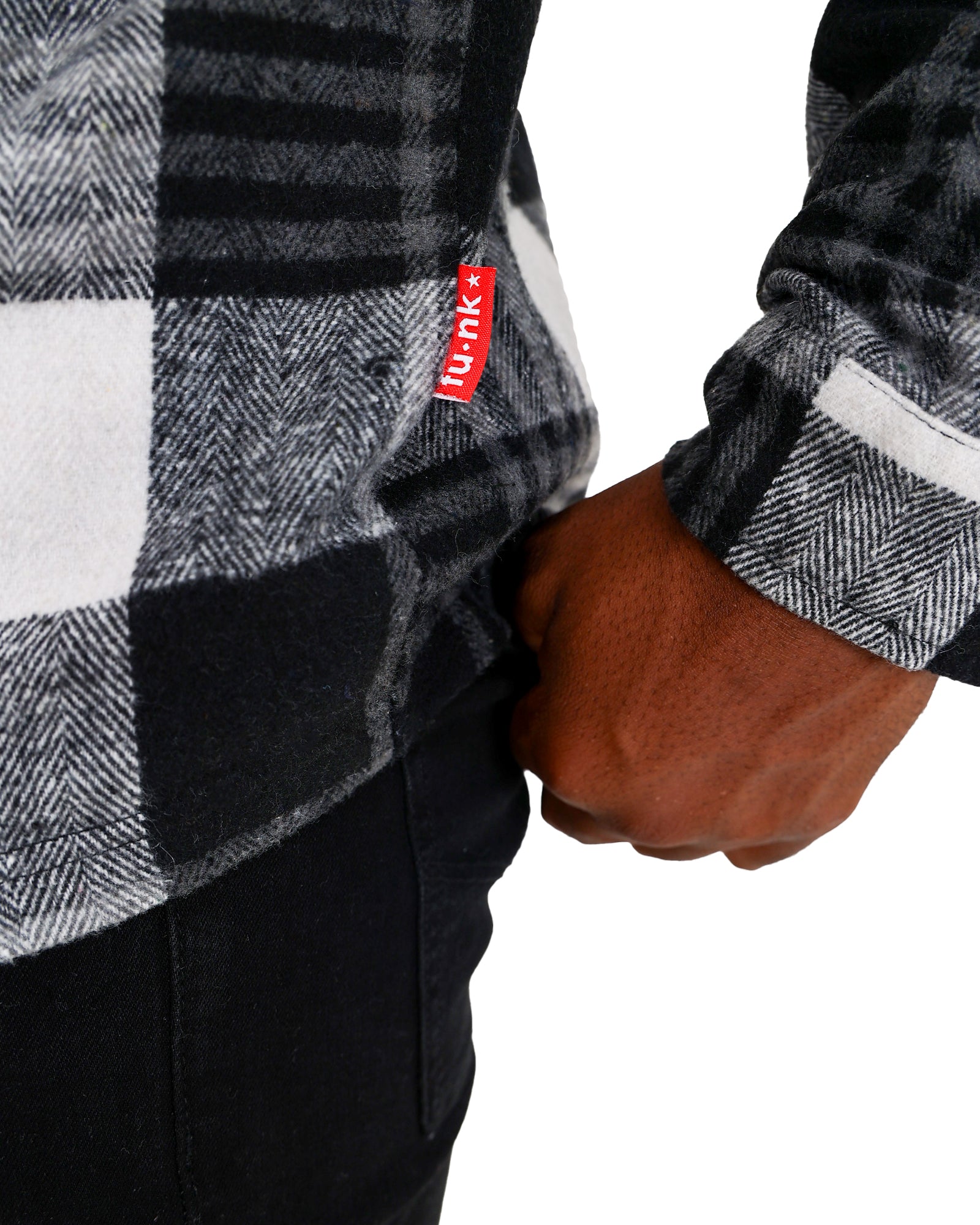 Funk Hooded Brushed Grey Flannel Shacket