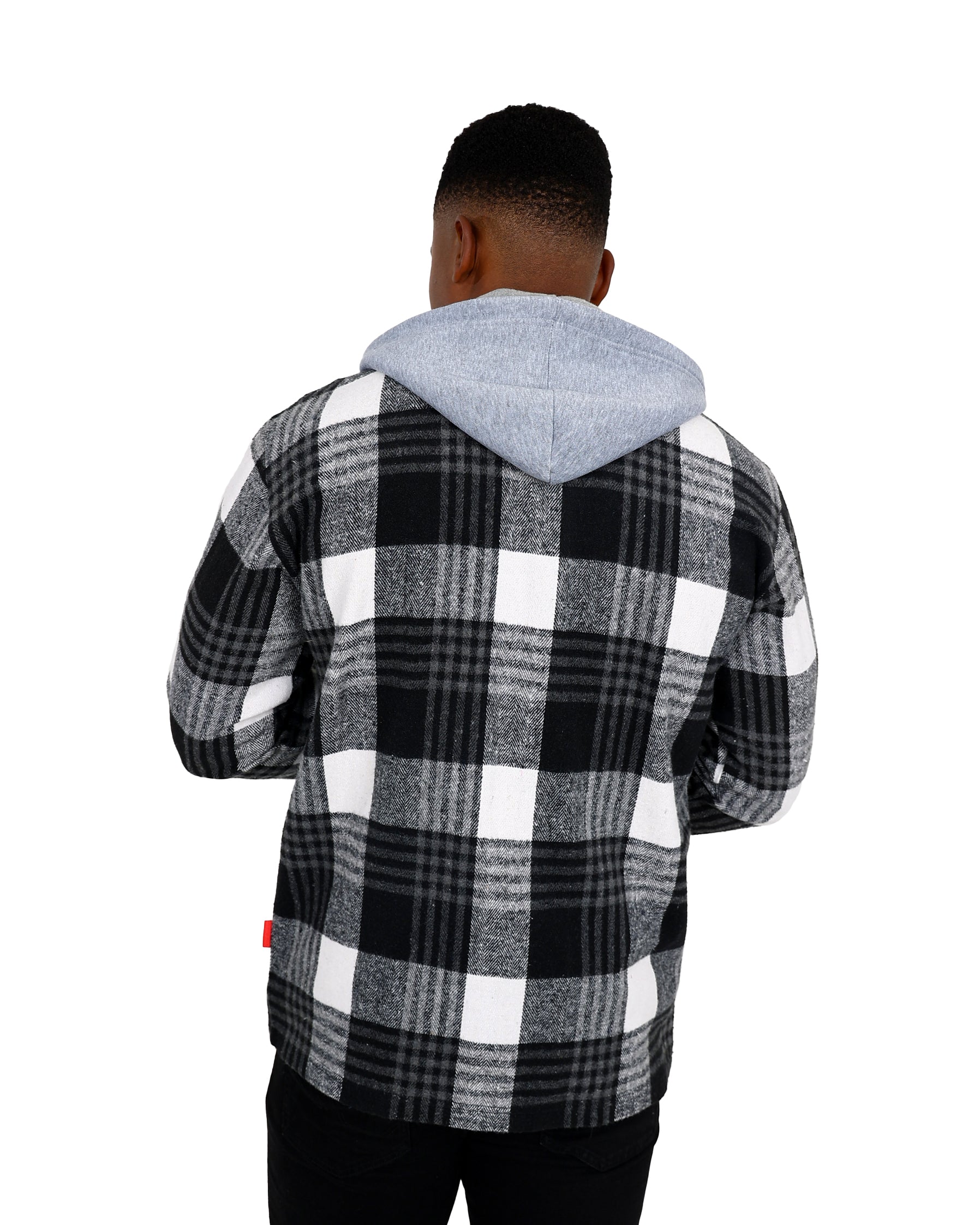 Funk Hooded Brushed Grey Flannel Shacket