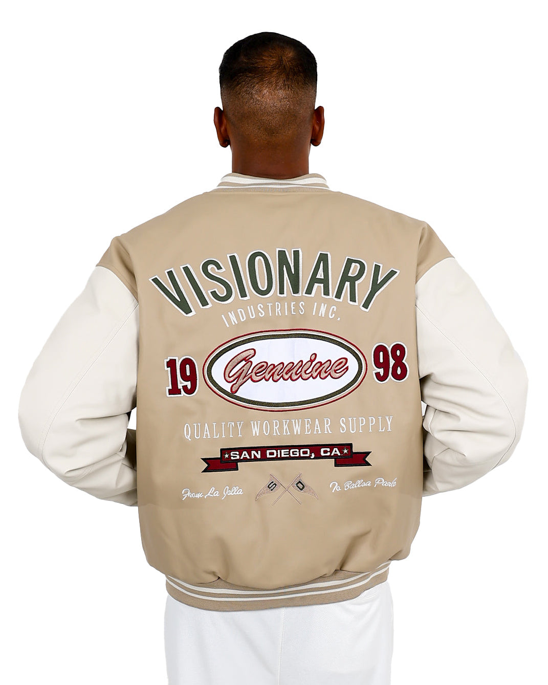 Visionary Stone & Cream Bomber Jacket