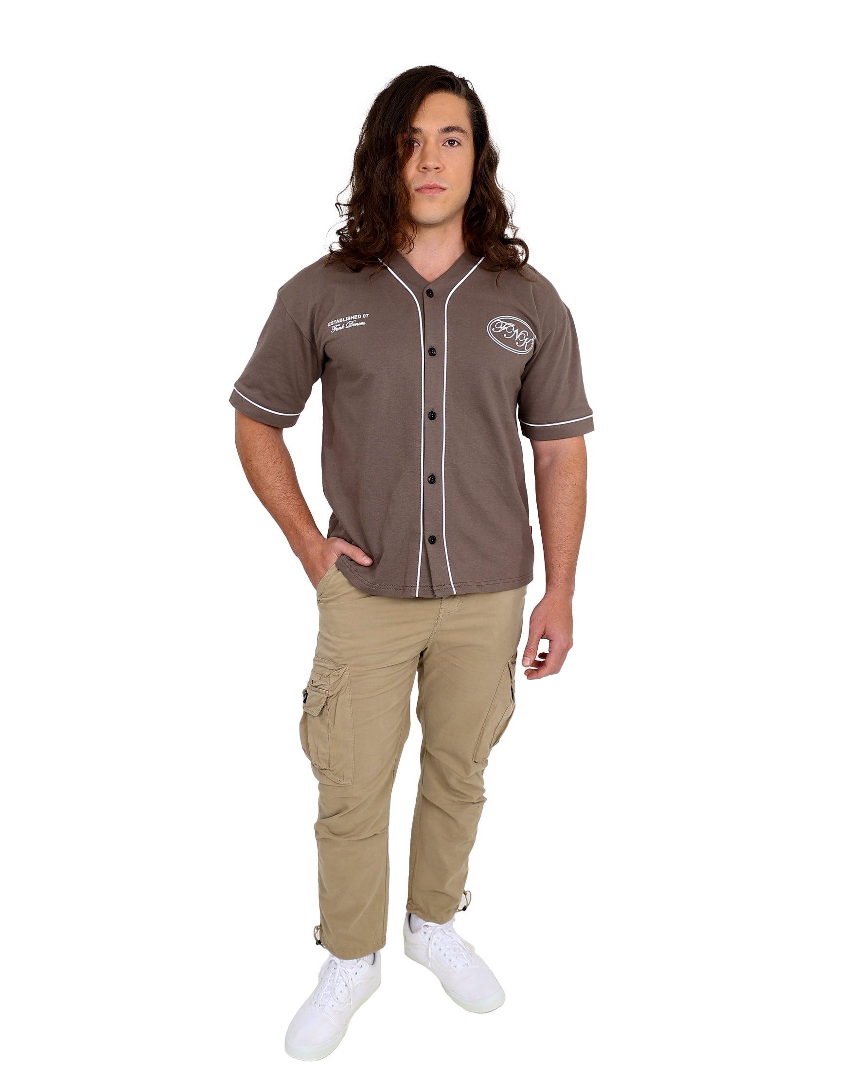 Funk Piped Grey Baseball Style T-Shirt