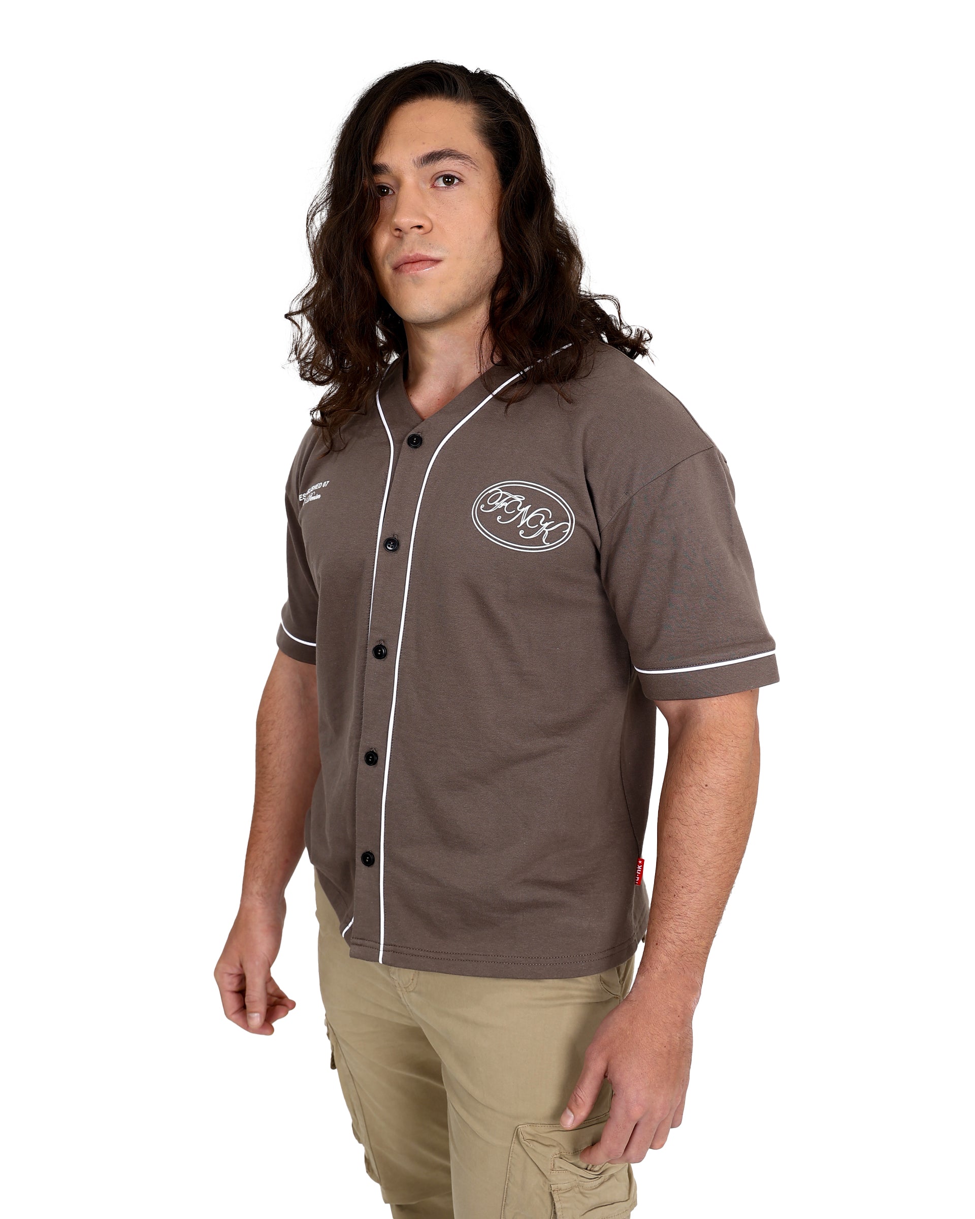Funk Piped Grey Baseball Style T-Shirt
