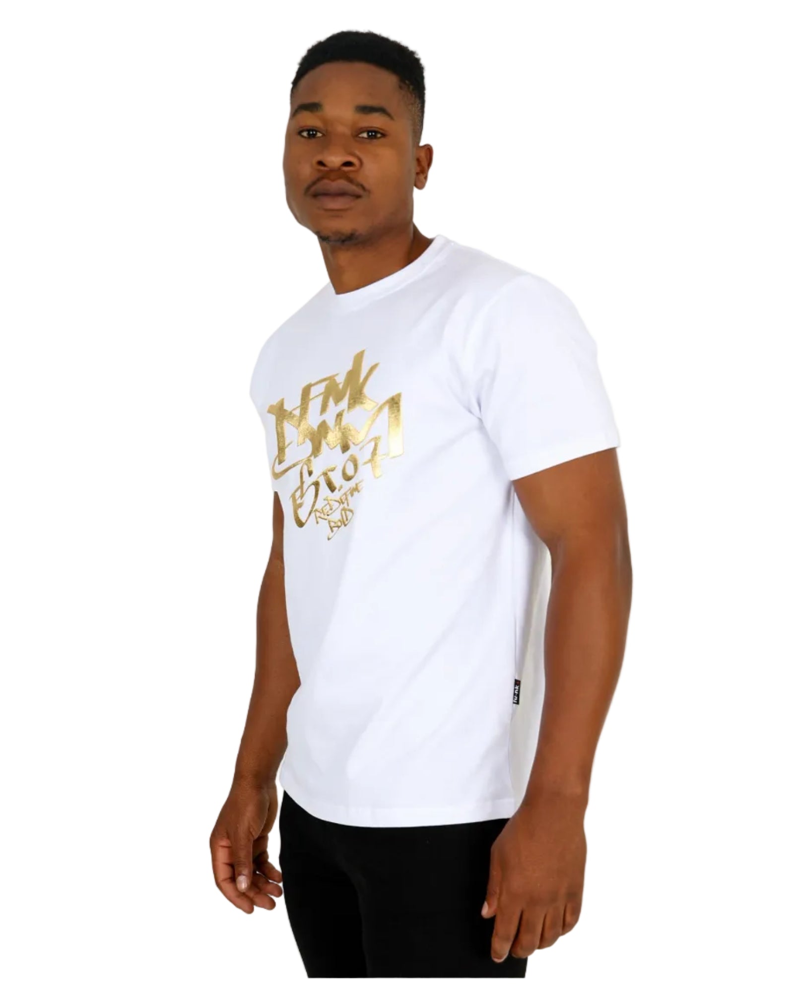 Funk Short Sleeve White 3D Gold Foiled T-Shirt