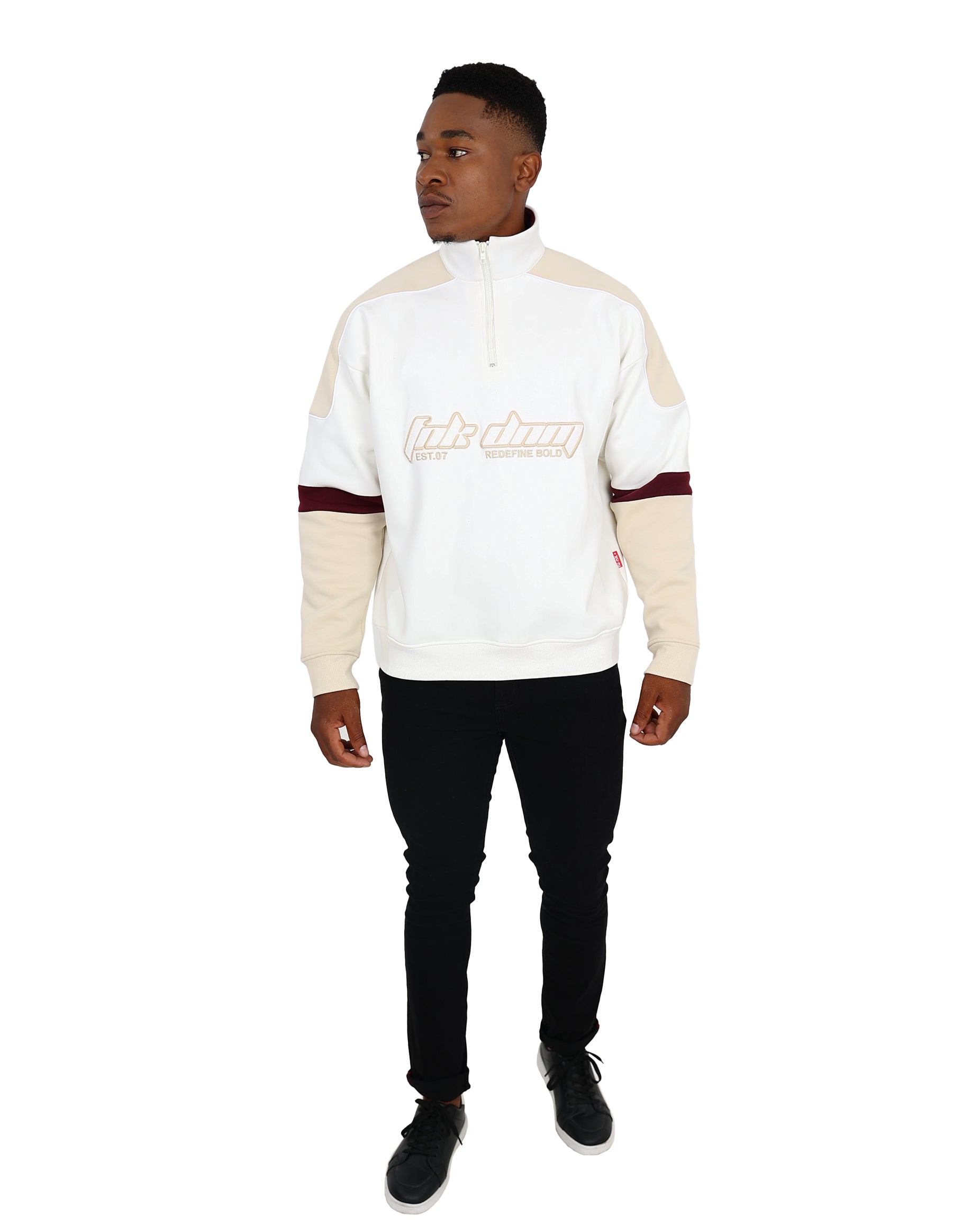 Funk White Long Sleeve 1/4 Zip Sweatshirt