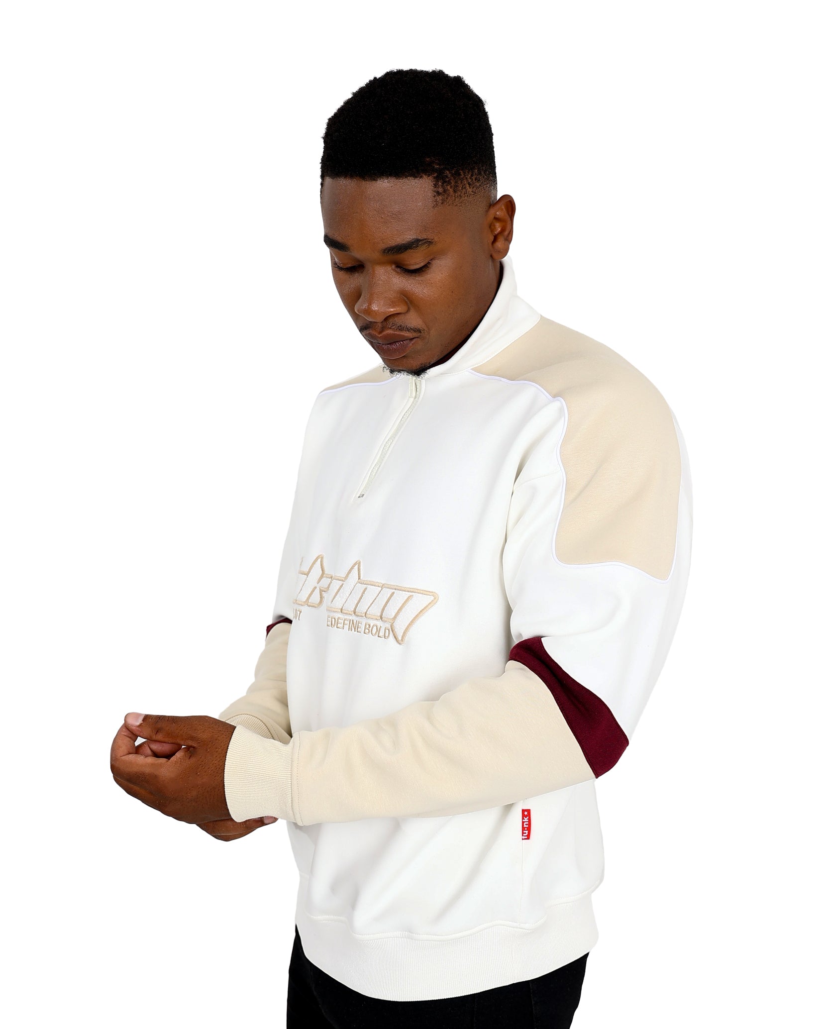 Funk White Long Sleeve 1/4 Zip Sweatshirt