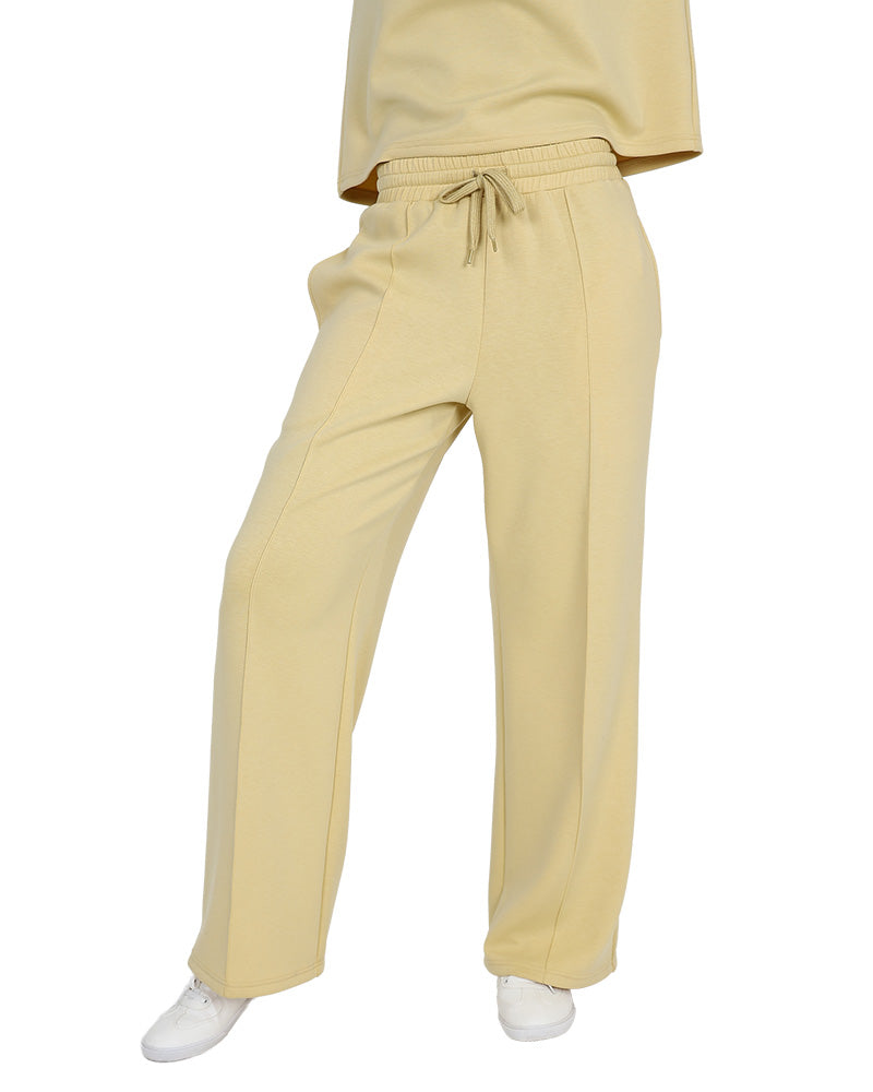 Butter Scuba Pintuck Wide Leg Pants
