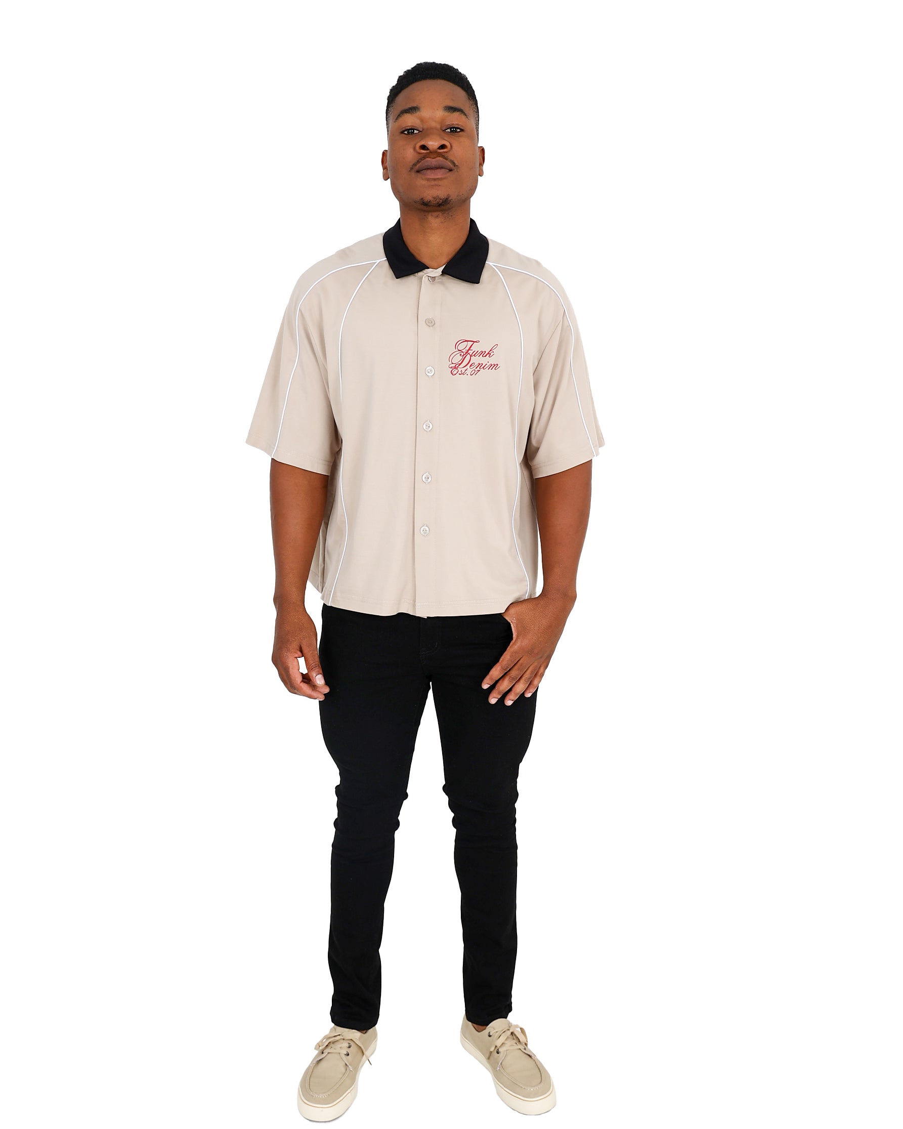 Funk Short Sleeve Stone Diner Style Shirt