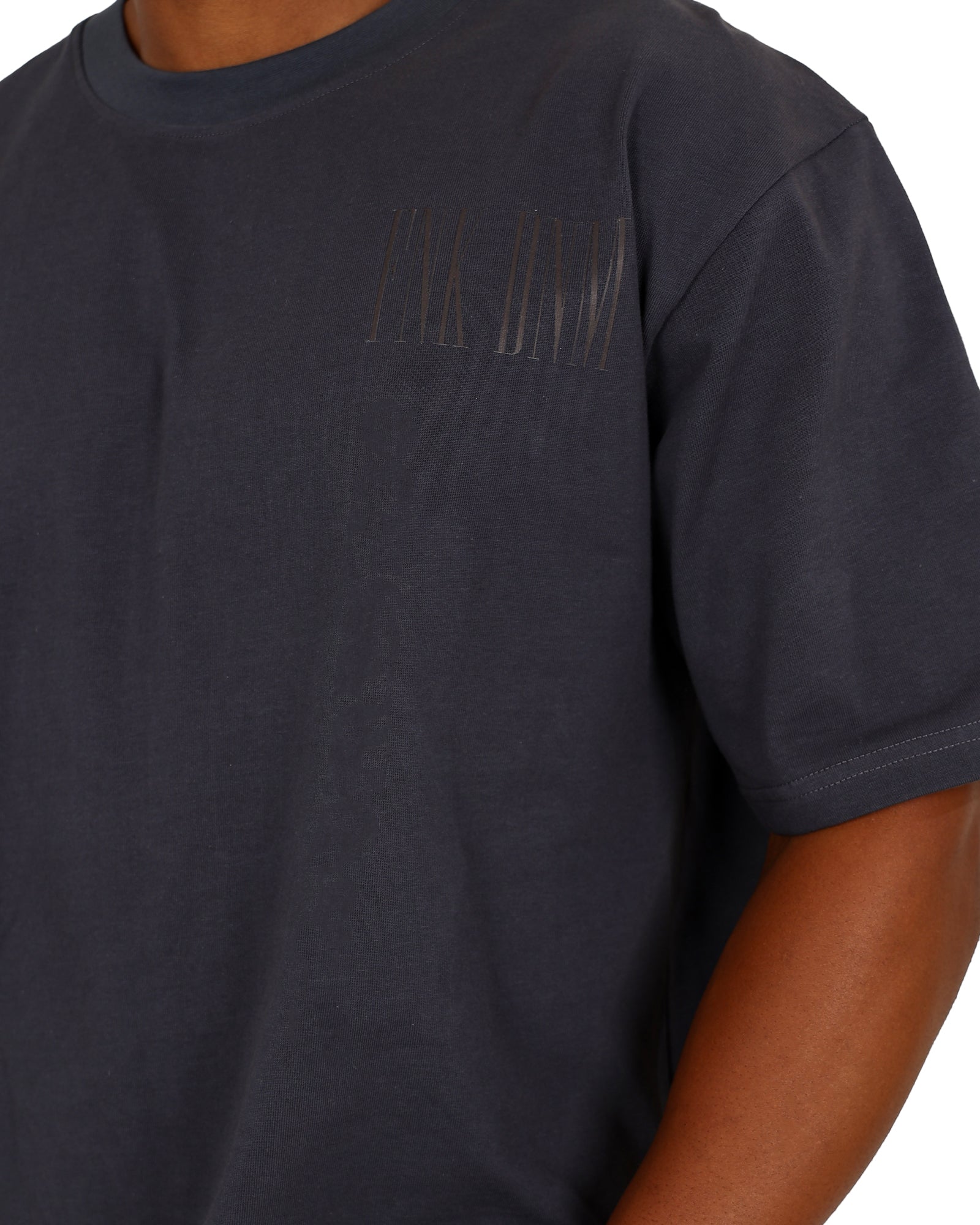 Funk Short Sleeve Charcoal Appliqued Oversized T-Shirt