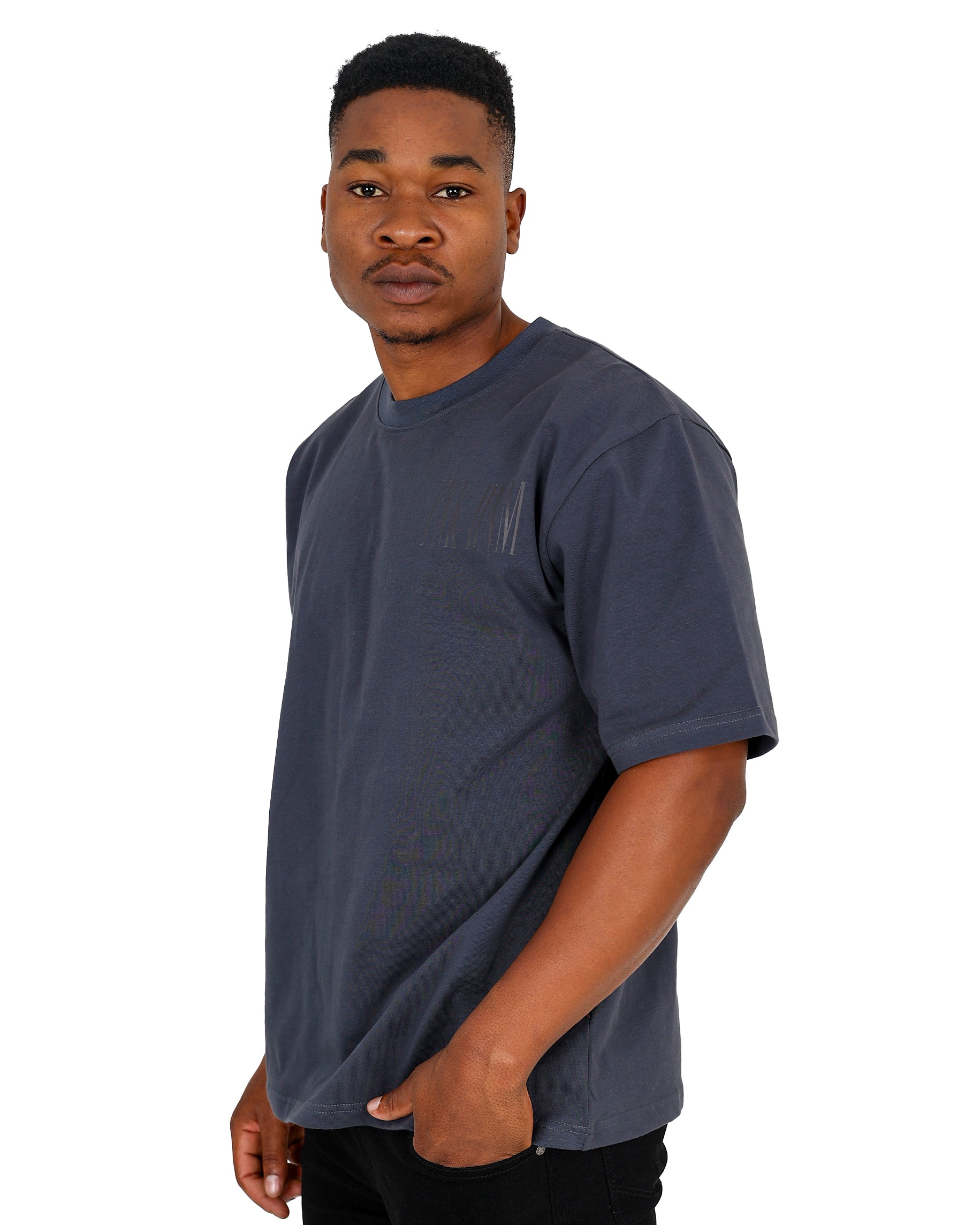 Funk Short Sleeve Charcoal Appliqued Oversized T-Shirt