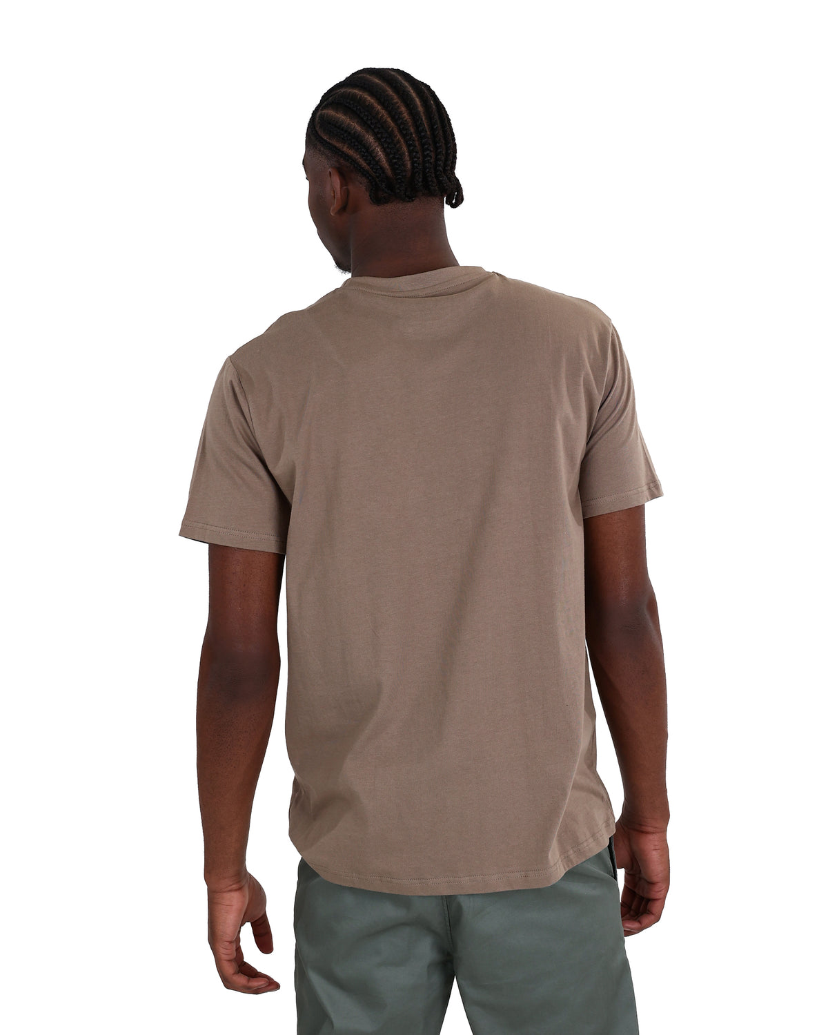 Short Sleeve Taupe Cotton T-Shirt