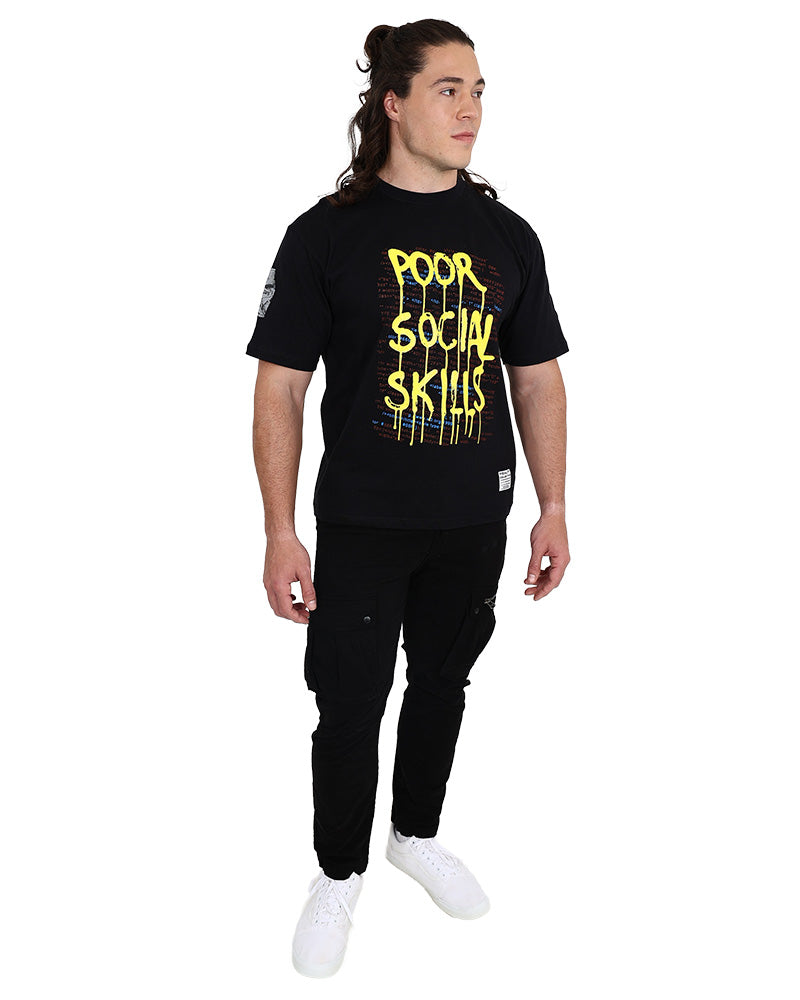 Short Sleeve Black "Skills" Graphic T-Shirt