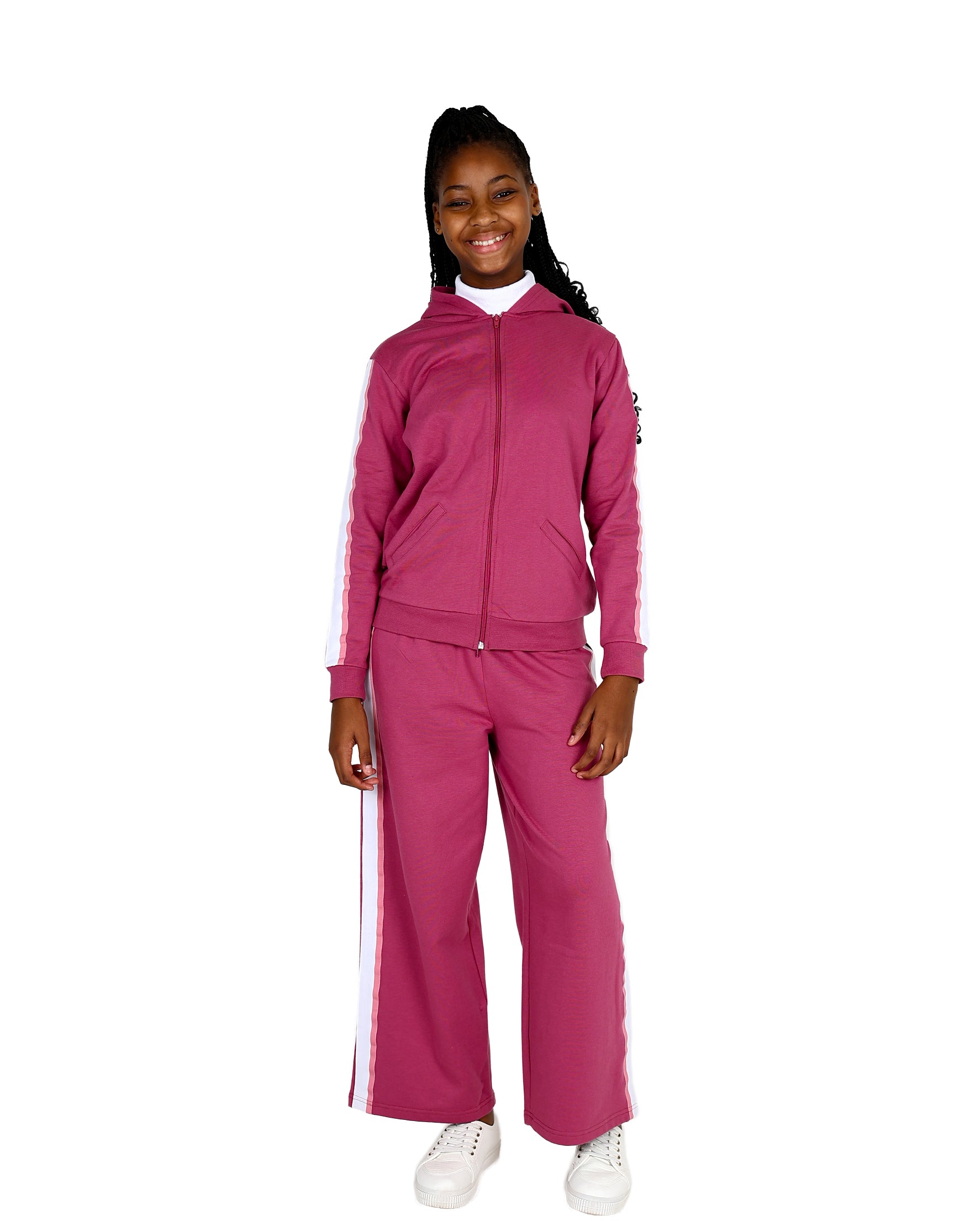 Taped Berry Zip Up Hoody