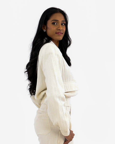 Herringbone Zip-Through  Jacket