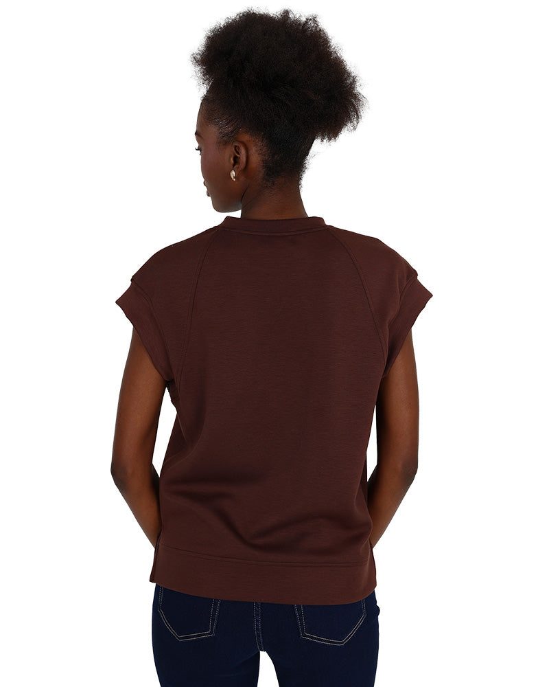 Cap Sleeve Chocolate Scuba T-Shirt