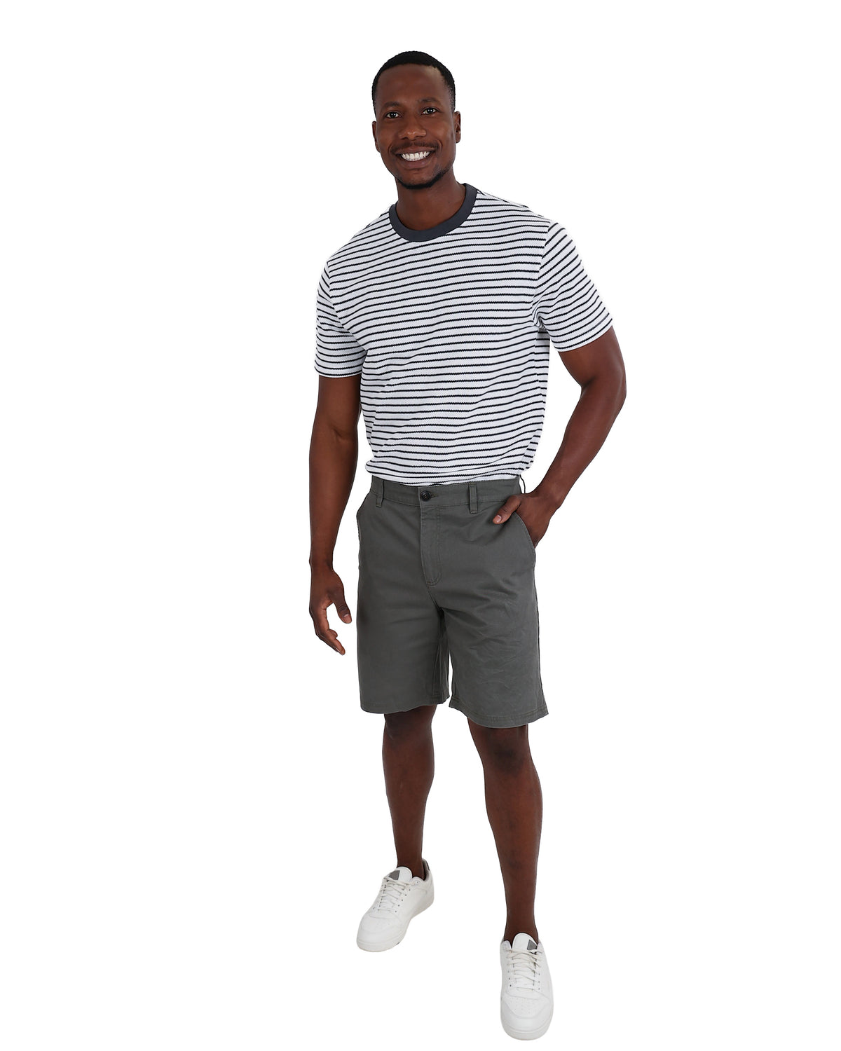 Olive Cotton Chino Shorts