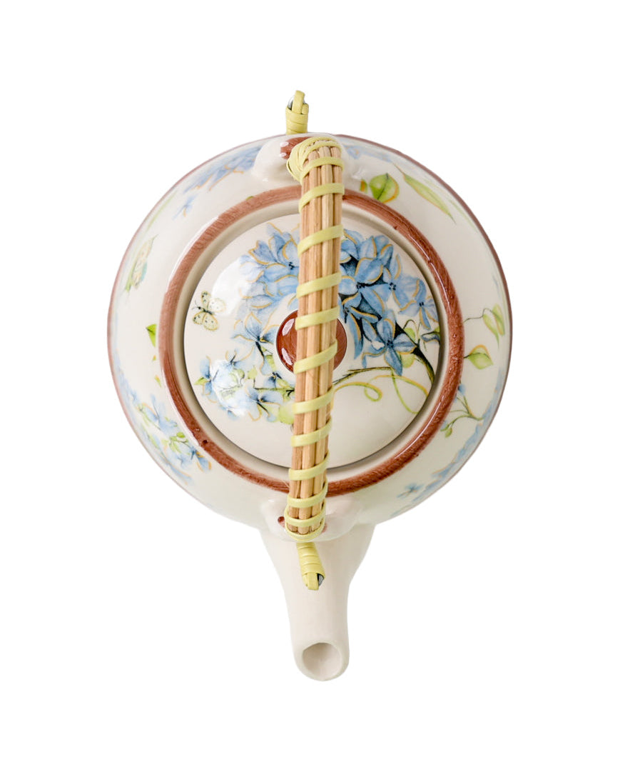 Lilac Floral Ceramic Teapot