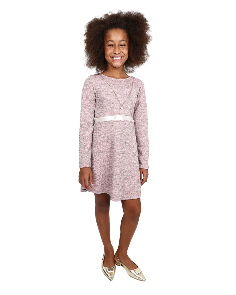 Long Sleeve French Knit Knee Length Dress