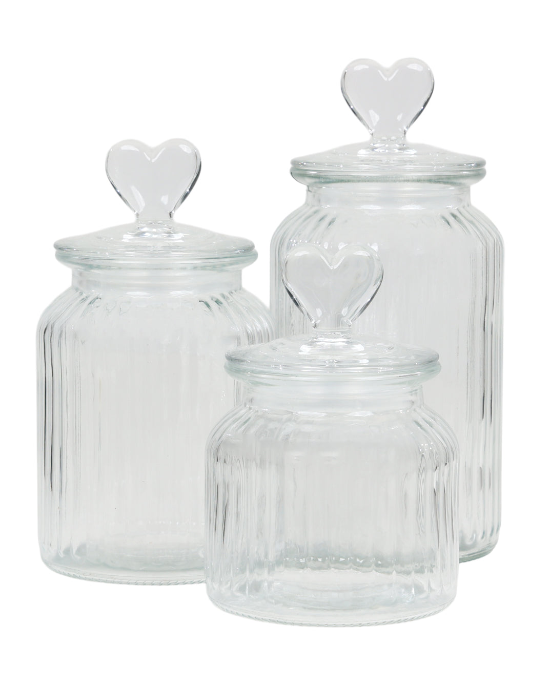 Small Glass Heart Storage Jar 600ml
