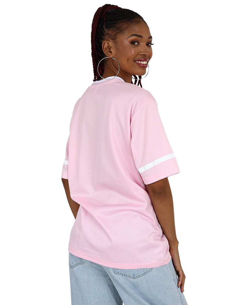 Short Sleeve Pink Oversized 89 Baseball Inspired T-Shirt