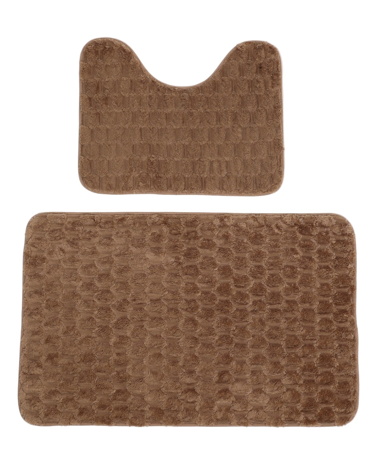 2 Piece Bobble Bath Mat Set Beige