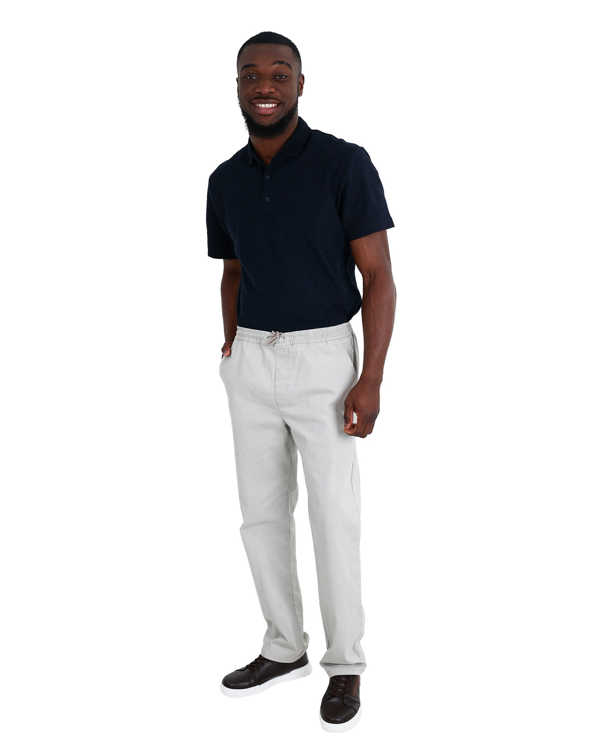 Stone Elasticated Waist Open Hem Pants