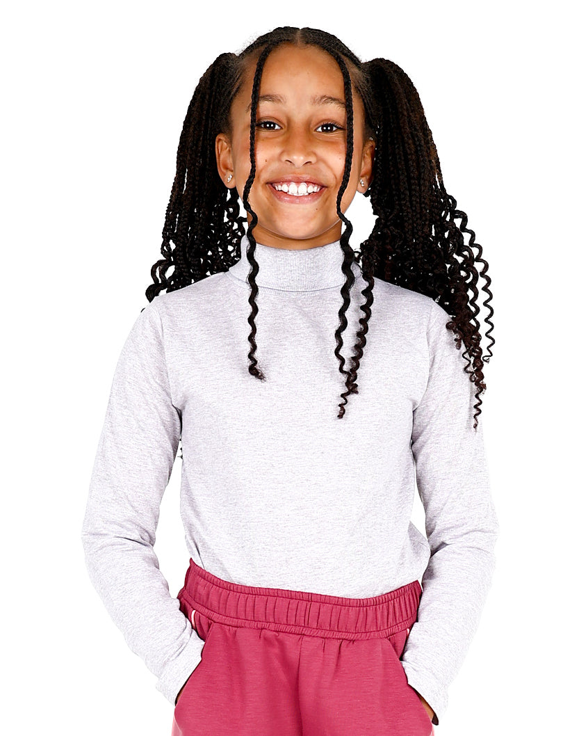 Taupe Long Sleeve Ribbed Polo Neck