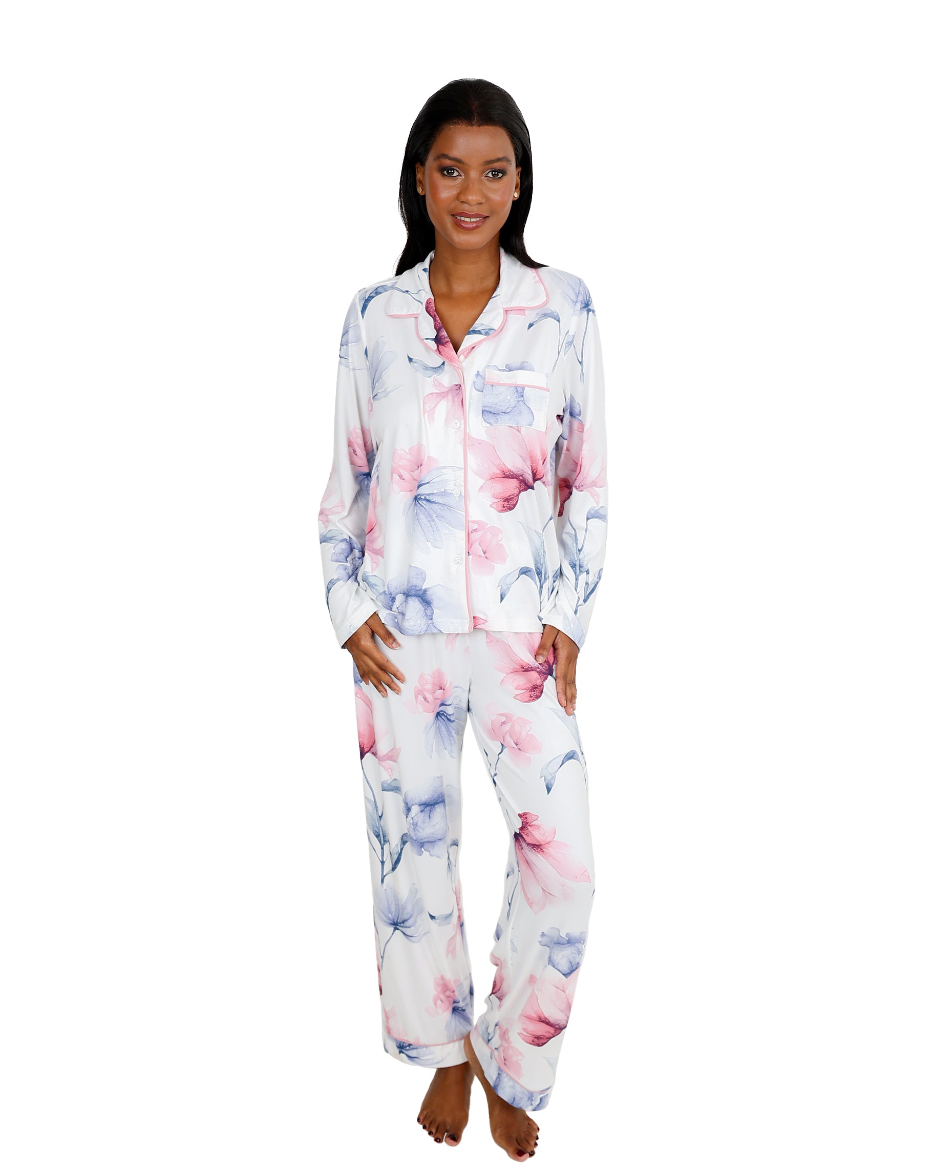 Long Sleeve Soft Floral Pajama Set