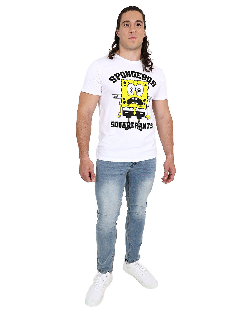 Short Sleeve White SpongeBob T-Shirt + FREE Water Bottle