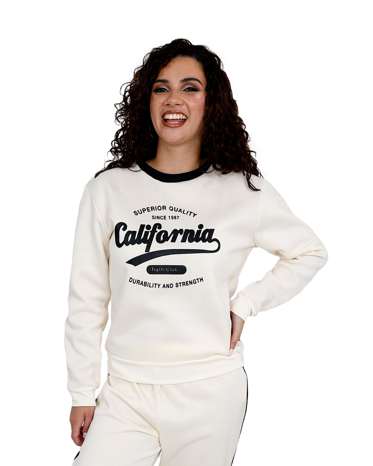 Cream "California" Graphic Sweatshirt