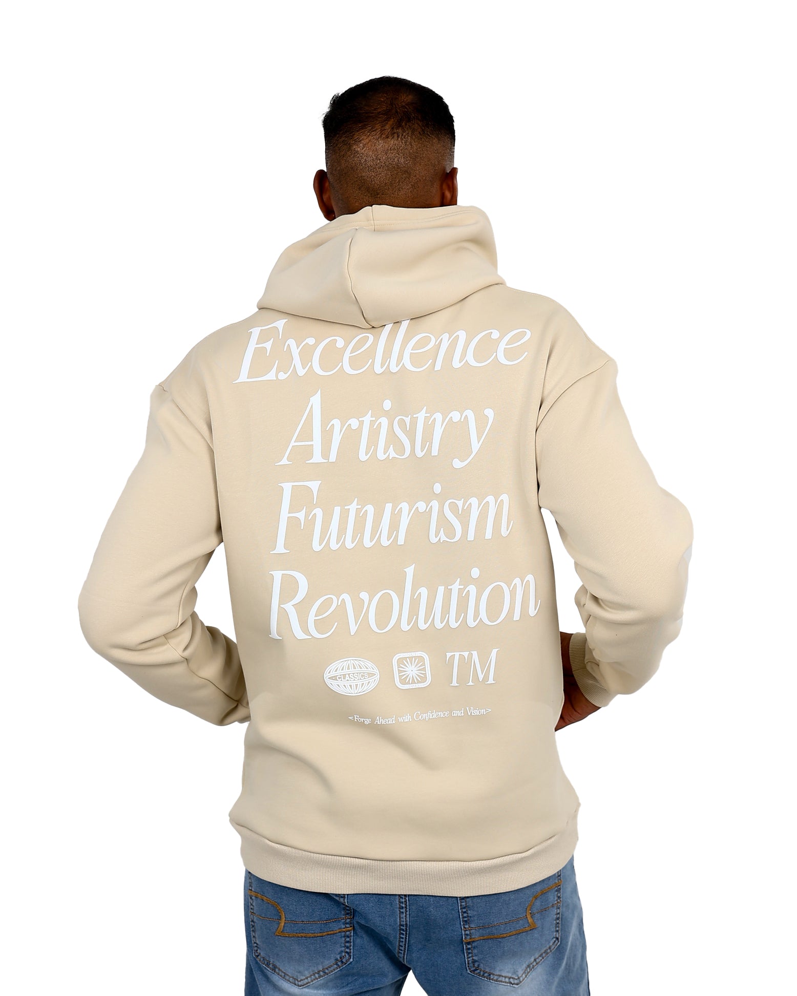 Taupe Excellence Typography Hoodie