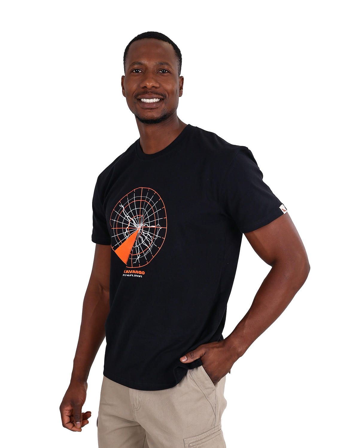 Okavango Short Sleeve Radar Graphic Cotton T-Shirt