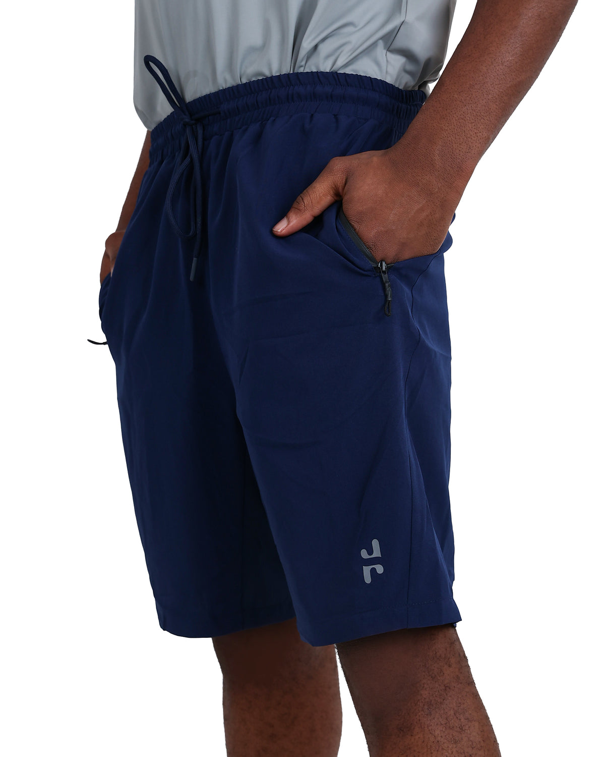 Navy Angled Pocket Active Shorts
